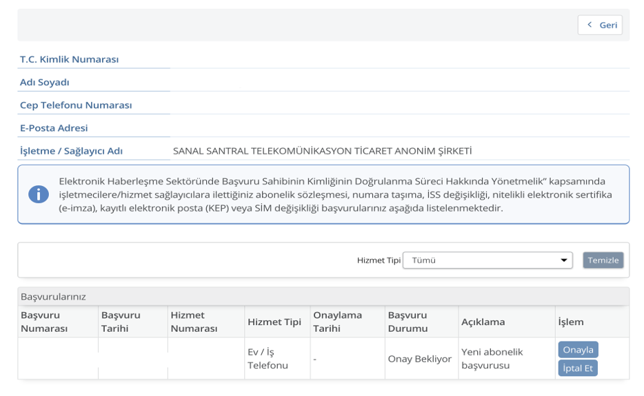 E-Devlet ile Sözleşme